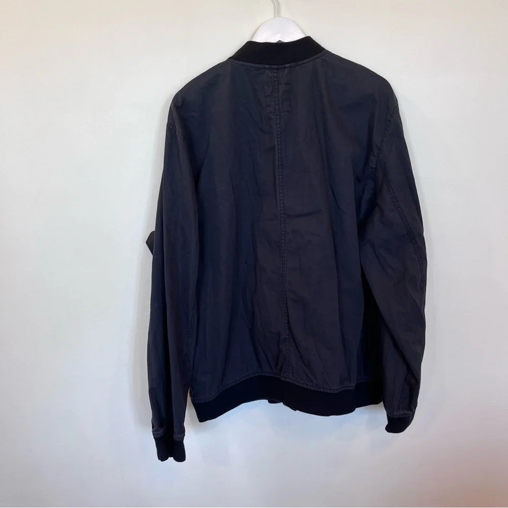 Gap Relaxed Tiptop Bomber Jacket Mens Xxl Black Cotton Zipper Pockets Chore